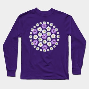 Summer flowers bouquet. Chamomiles, cosmos flowers and violets. Long Sleeve T-Shirt